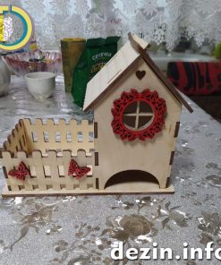 Laser Cut Tea House Candy Box With Butterfly Decor Free Vector cdr Download