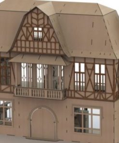 Laser Cut Castle Plywood Drawing Free Vector