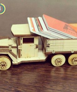Laser Cut Truck Toy Business Card Holder Free Vector