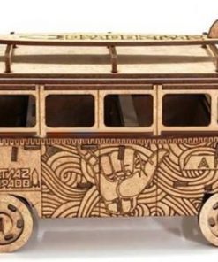 Laser Cut Hippie Retro Car Layout Free Vector