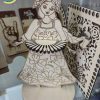 Laser Cut Vintage Girl Napkin Holder Free Vector cdr Download