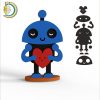 Laser Cut Robot in Love Figurine Free Vector cdr Download