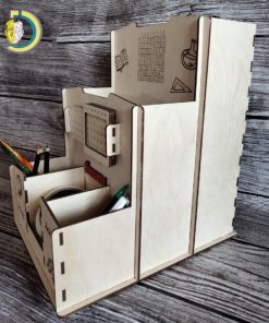 Laser Cut Wooden Desk Organizer Free Vector cdr Download