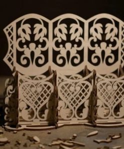 Laser Cut Decorative Pen Organizer Free Vector