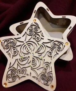 Laser Cut Decorative Star Gift Box Free Vector