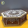 Laser Cut Decorative Hexagonal Gift Box Free Vector