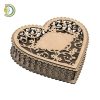 Laser Cut Heart Box 250mm Free Vector