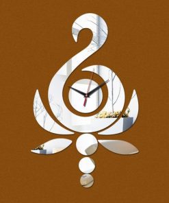Laser Cut Lotus Shape Swan Wall Clock Free Vector cdr Download