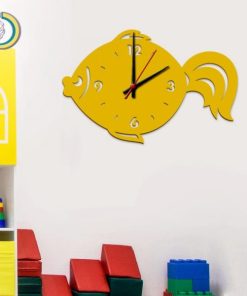 Laser Cut Beautiful Fish Wooden Wall Clock Free Vector