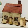 Laser Cut Piggy Bank House Saving Box Free Vector cdr Download