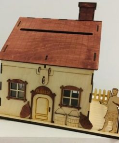 Laser Cut Piggy Bank House Saving Box Free Vector cdr Download